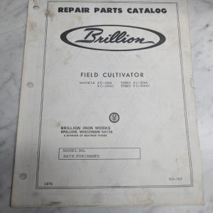 Brillion Repair Service Parts Catalog Book Manual Field Cultivator Fc 1266 2066