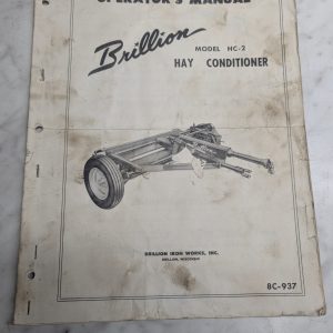 Brillion Operator'S Service Maintenance Manual Model Hc-2 Hay Conditioner