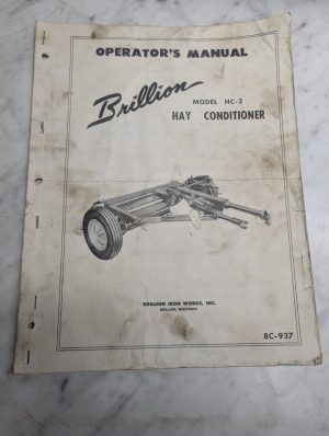 Brillion Operator'S Service Maintenance Manual Model Hc-2 Hay Conditioner