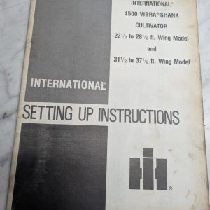 International Harvester Ih 4500 Vibra Shank Cultivator Operator'S Manual