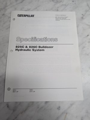 Caterpillar Specifications Manual Hydraulic System 825C 826C Dozer Senr7844-01