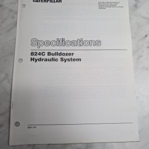 Caterpillar Specifications Manual Hydraulic System 824C Bulldozer Senr7842-01