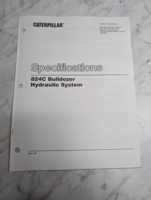 Caterpillar Specifications Manual Hydraulic System 824C Bulldozer Senr7842-01