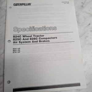 Caterpillar Specifications Manual Air Brakes 824C 825C 826C Tractor Senr7840-02