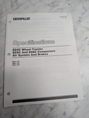 Caterpillar Specifications Manual Air Brakes 824C 825C 826C Tractor Senr7840-02