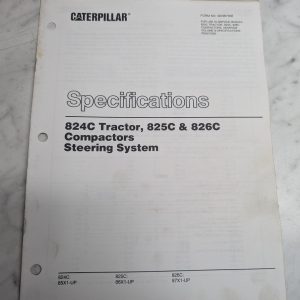 Caterpillar Specifications Manual Steering 824C 825C 826C Tractor Senr7836
