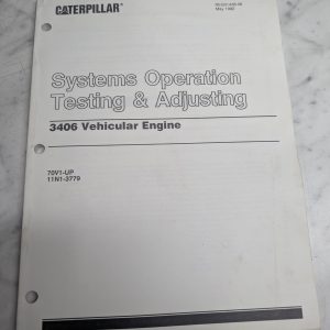 Caterpillar Systems Operation Testing 3406 Engine Reg01438-06 1992 70V1 11N1