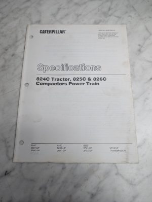 Caterpillar Specifications Manual 824C 825C 826C Compactors Power Train Senr7832