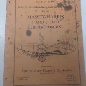 Massey Harris 6 7 Ft Clipper Combine Instruction Service Manual Book Owners 1951