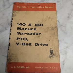 Case Operator'S/Service/Maintenance Manual 140 180 Manure Spreader Pto