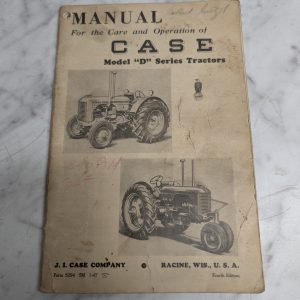 Case Operator'S/Service/Maintenance Manual Model D Series Tractors 4Th
