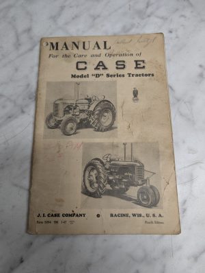 Case Operator'S/Service/Maintenance Manual Model D Series Tractors 4Th