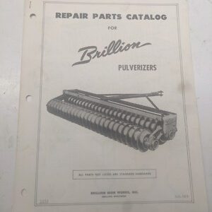 Brillion 1273 5D-569 Iron Works Pulverizers Repair Parts Catalog List Book