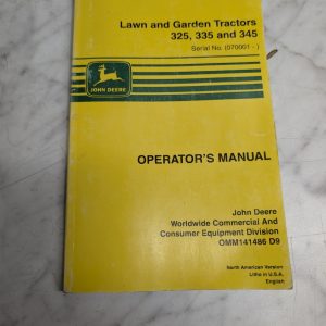 John Deere Jd Operator'S Manual Lawn & Garden Tractors 325 335 345 Omm141486 D9