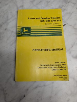 John Deere Jd Operator'S Manual Lawn & Garden Tractors 325 335 345 Omm141486 D9
