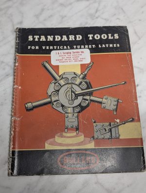 Standard Tools Catalog For Vertical Turret Lathes Bullard Company Manual