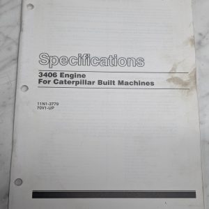Caterpillar Specifications Manual 3406 Engine Reg01439-06 1991 11N1-3779 70V1-Up