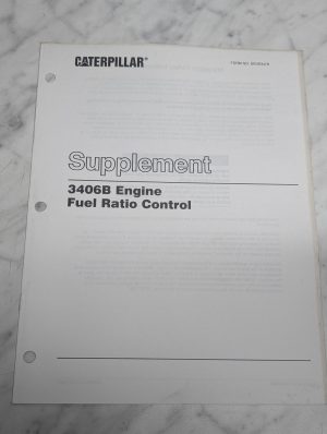 Caterpillar 3406B Engine Fuel Ratio Control Supplement Manual Senr3478