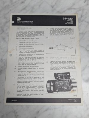 Dumore Operating Instruction Manual Parts List 24-120 Drill Press 508-0027