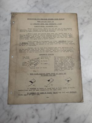 Gleason Instruction Manual Tooth Bearing Cutting Gears G12W 12” Bevel Generator