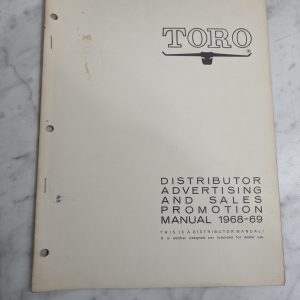 Toro Distributor Advertising And Sales Promotion Manual 1968-69 Mowers