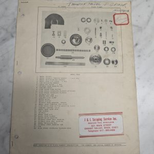 Thompson Model F Grinder Parts List Book Manual Catalog T-1097 5 Pages