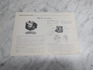 Yuasa Operation Service Manual Parts List 550-006 007 Accu-Dex #7502 4 Pages