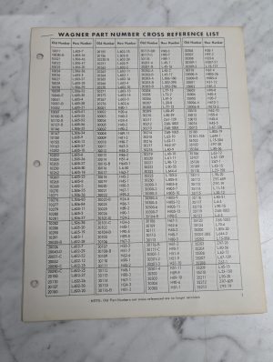Wagner Tractor Loaders Dealer Part Numbers Cross Reference List 8 Pages