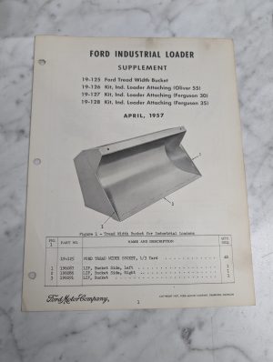Ford Industrial Loader Supplement Parts List Manual Catalog Illustrated