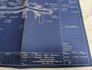 Monarch Machine Lathe Assembly Print Diagram Pulley Shaft Geared Headstock