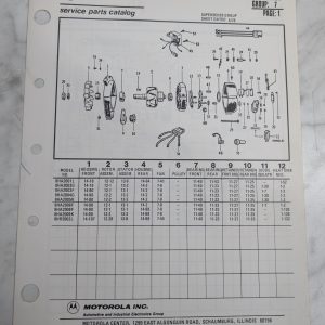 Motorola Service Repair Parts Catalog List Book Manual Alternator Group 7 1983