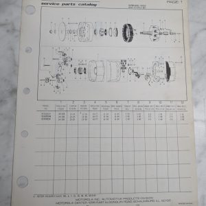 Motorola Service Repair Parts Catalog List Book Manual Alternator Group 21 1979