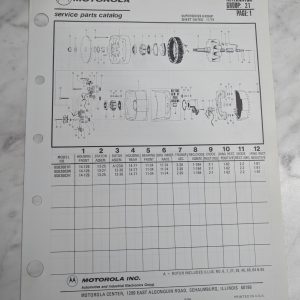 Motorola Service Repair Parts Catalog List Book Manual Alternator Group 21 1986
