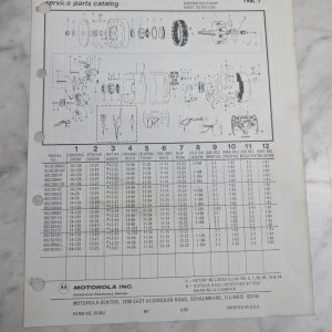 Motorola Service Repair Parts Catalog List Book Manual Alternator Group 21A 1985