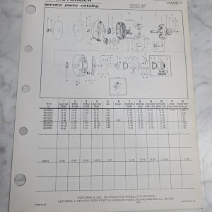Motorola Service Repair Parts Catalog List Book Manual Alternator Group 13 1978