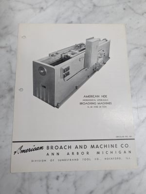 American Sales Brochure Literature Hde Broaching Machine 15 20 30 Ton