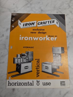 Iron Crafter Sales Brochure Literature Catalog Ironworked Model 40