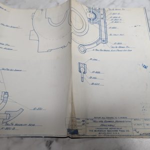 Monarch Machine Tool Lathe Helical Geared Headstock Assembly Print Drawing 14 16