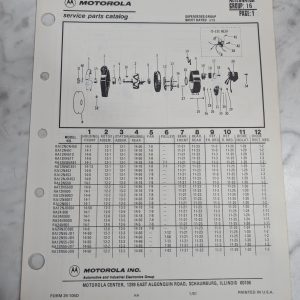 Motorola Service Repair Parts Catalog List Book Manual Alternator Group 16 1981
