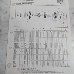 Motorola Service Repair Parts Catalog List Book Manual Alternator Group 3 1987