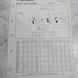 Motorola Service Repair Parts Catalog List Book Manual Alternator Group 5 1979