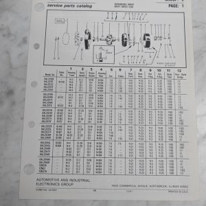 Motorola Service Repair Parts Catalog List Book Manual Alternator Group 5 1987