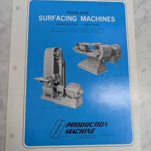 Production Machine Sales Brochure Literature Peerless Surfacing Machines
