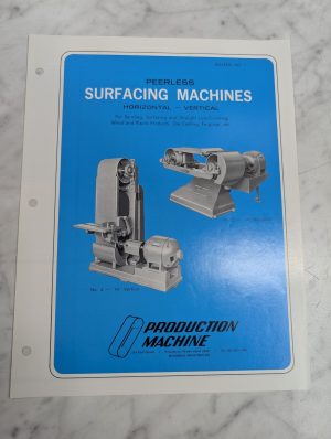 Production Machine Sales Brochure Literature Peerless Surfacing Machines