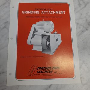 Production Machines Sales Brochure Literature Abrasive Belt Grinding Attachment