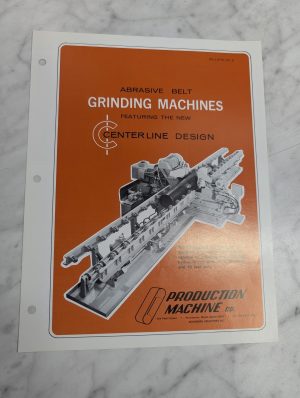 Production Machines Sales Brochure Literature Abrasive Belt Grinding Centerline