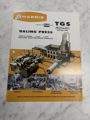 Harris Automatic Tgs Baling Presses Sales Brochure Literature Catalog 1973