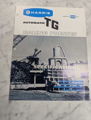 Harris Automatic Tg Baling Presses Sales Brochure Literature Catalog Specs