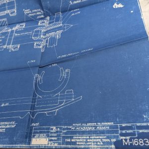 Monarch Machine Tool M Headstock Assembly Drawing Print M-1683 Lathe 1941
