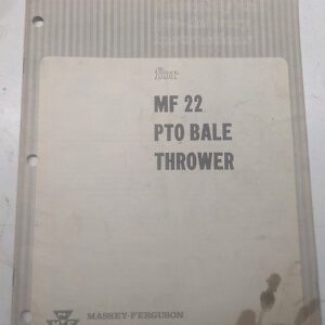 Massey Ferguson Assembly Pre Delivery Instruction Mf 22 Pto Bale Thrower 1967